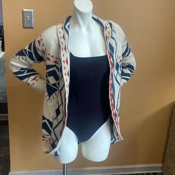 FATE open front cardigan sweater Aztec pattern knit, women’s Size S - Picture 6 of 12